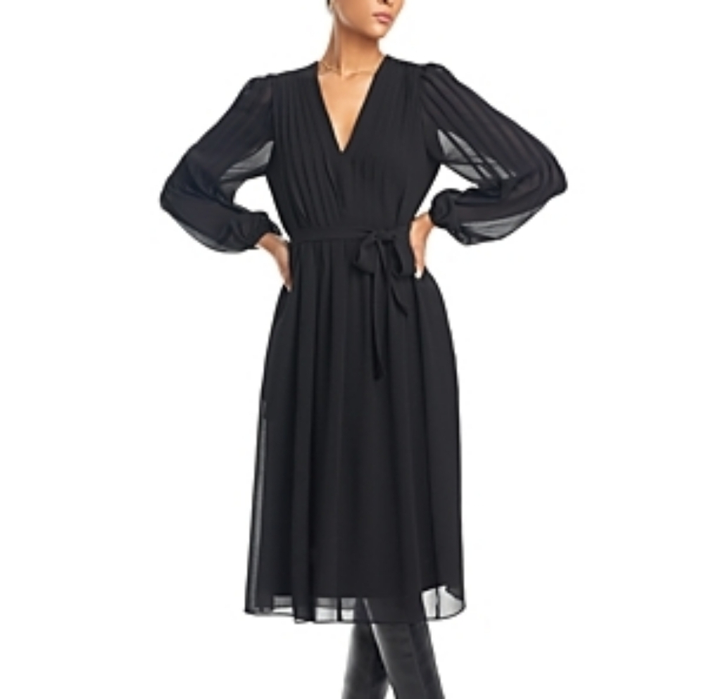 Kobi Halperin Tatum Pintucked V-Neck Midi Dress Women’s - Picture 2 of 5
